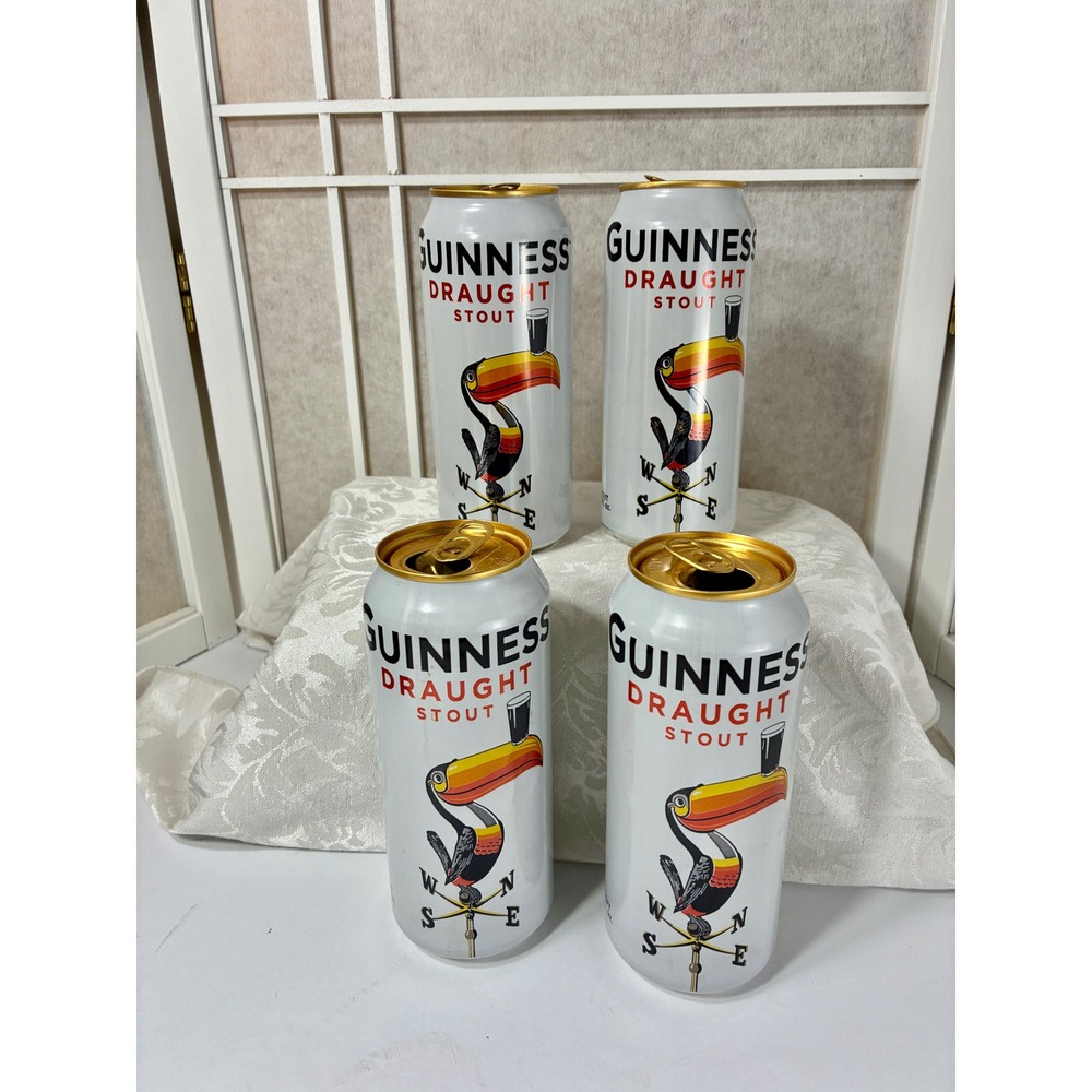Guinness Draught Stout Collectible Toucan Cans Special Edition Set of 4 Empty